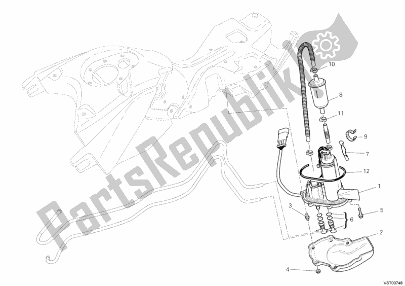 Tutte le parti per il Pompa Di Benzina del Ducati Hypermotard 1100 EVO SP USA 2012